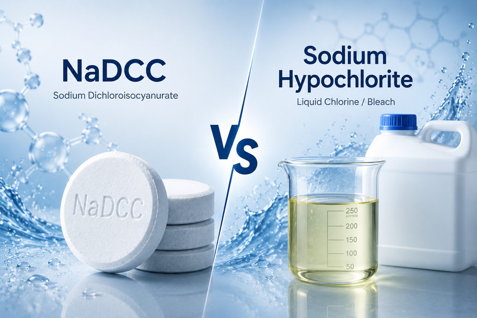 NaDCC vs Sodium Hypochlorite — TXDY Knowledge Center article cover image